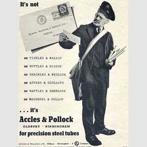 1953 Accles & Pollock  Steel Tubes - Vintage Ad
