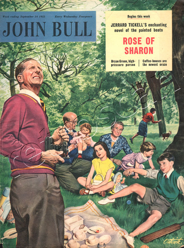 1955 John Bull Magazine Cover September 24 Picnic in the park