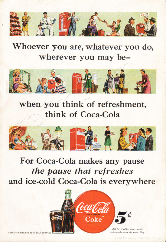 1948 Coca Cola - unframed vintage ad