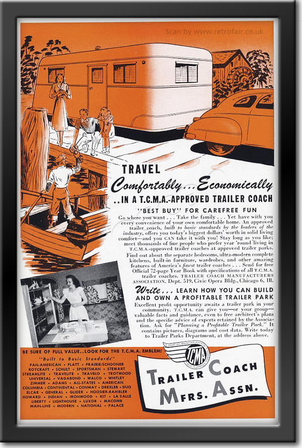 1948 vintage  Trailer Coach Association advert