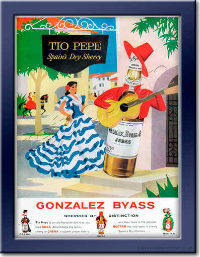 1958 Tio Pepe Sherry  vintage ad