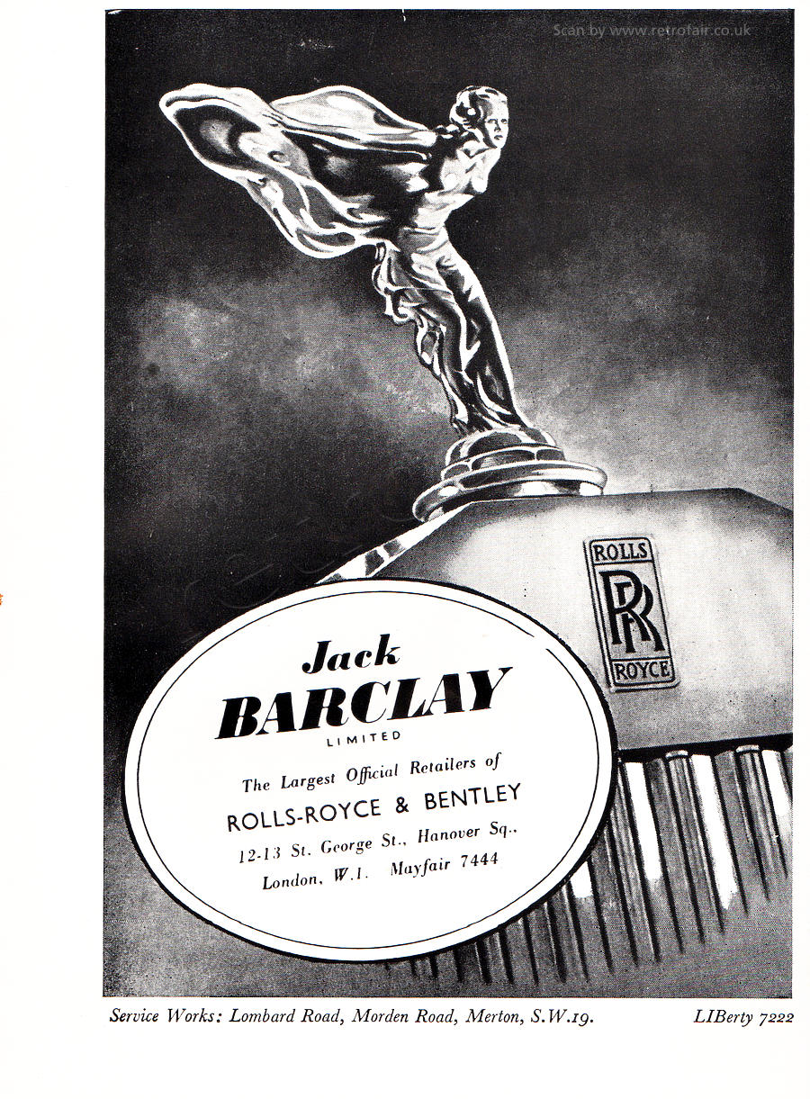 1949 Jack Barclay / Rolls Royc vintage ad