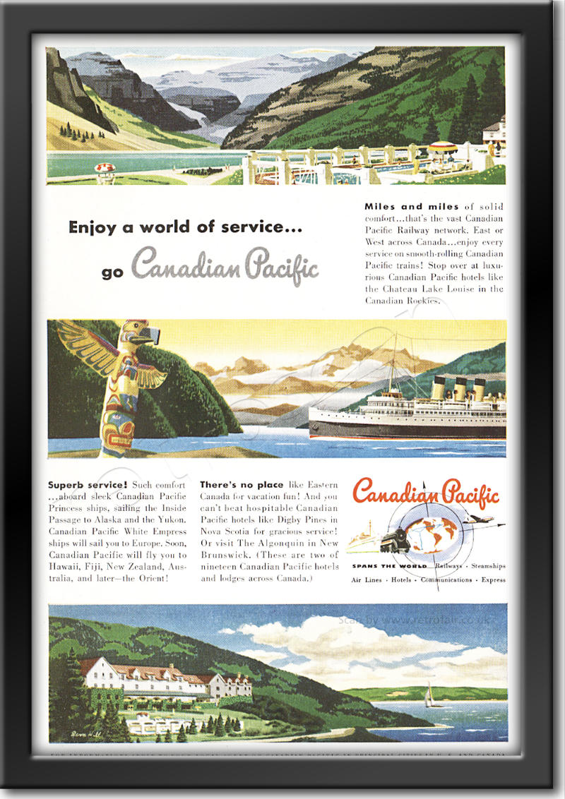 1949 vintage Canadian Pacific ad