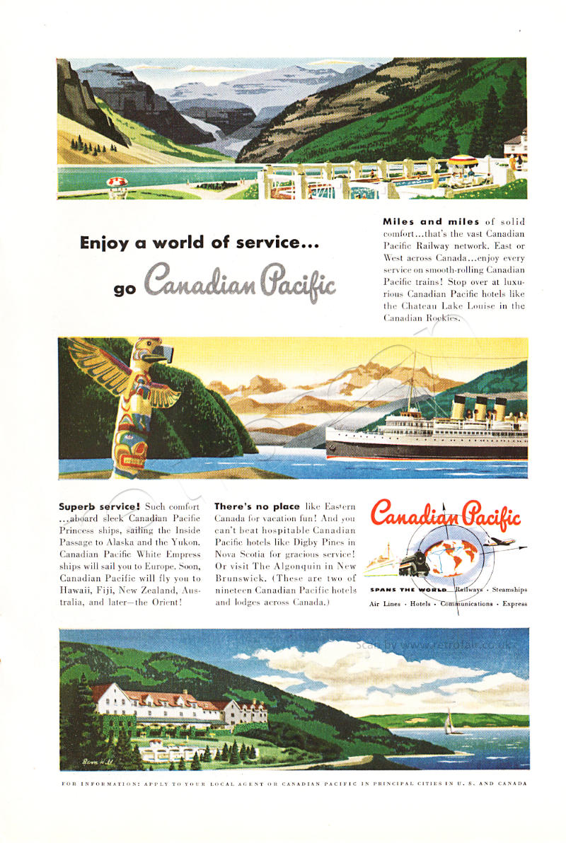 1949 Canadian Pacific vintage ad