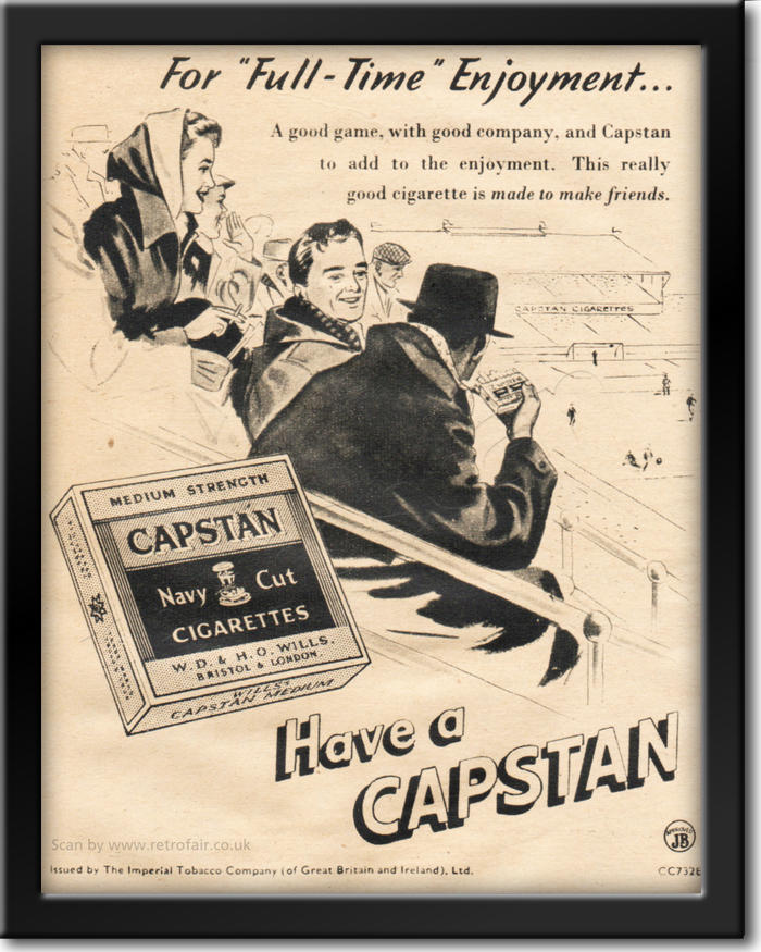 1949 Capstan Cigarettes - framed preview vintage ad