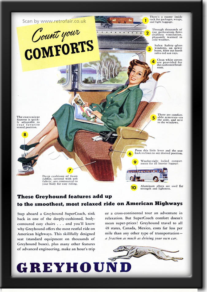 1948 Vintage Greyhound Bus ad