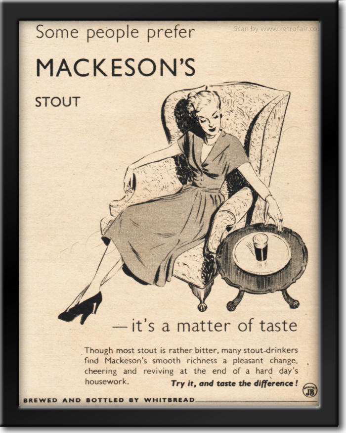 1949 Mackeson's Stout - framed preview vintage ad
