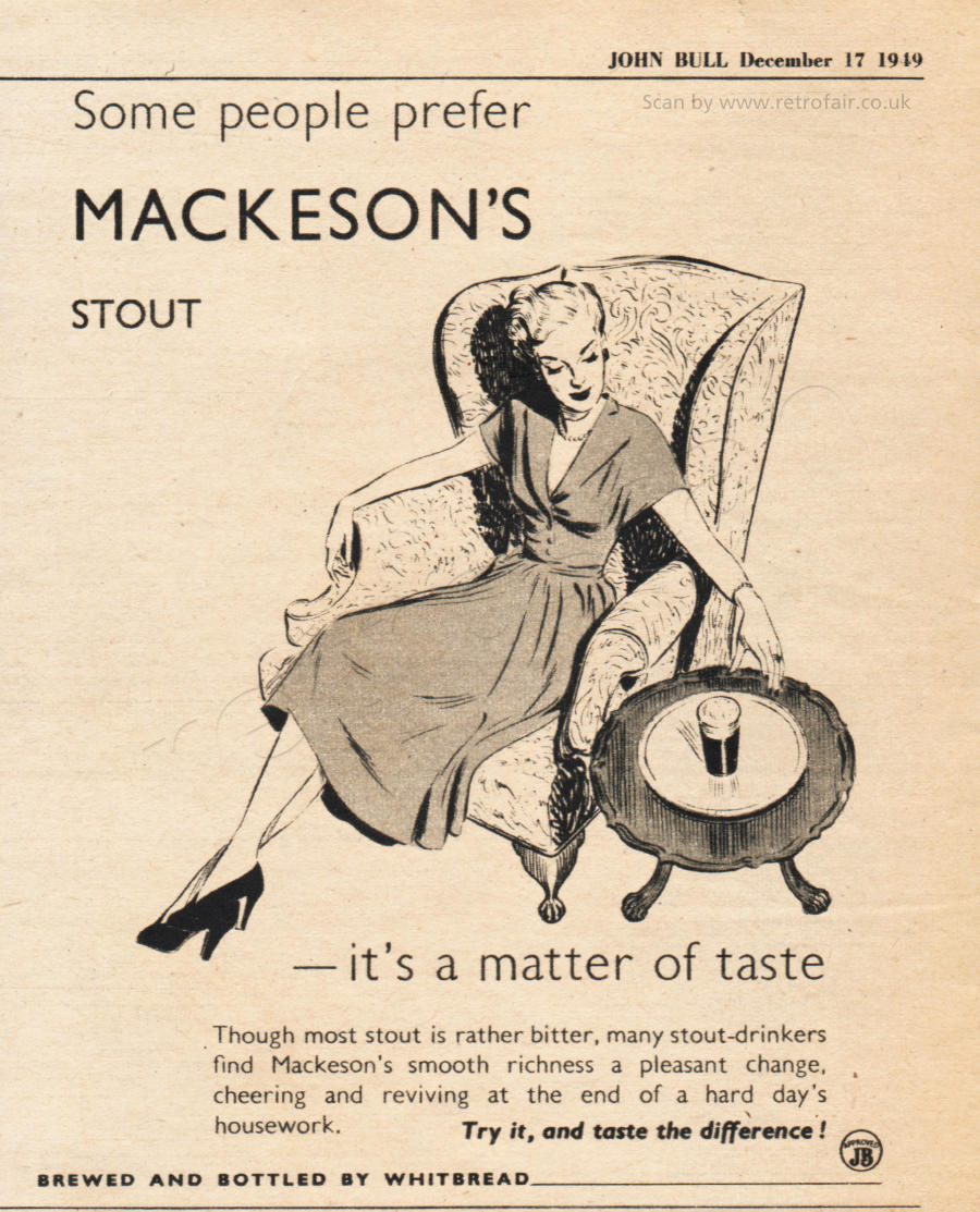 1949 Mackeson's Stout - unframed vintage ad