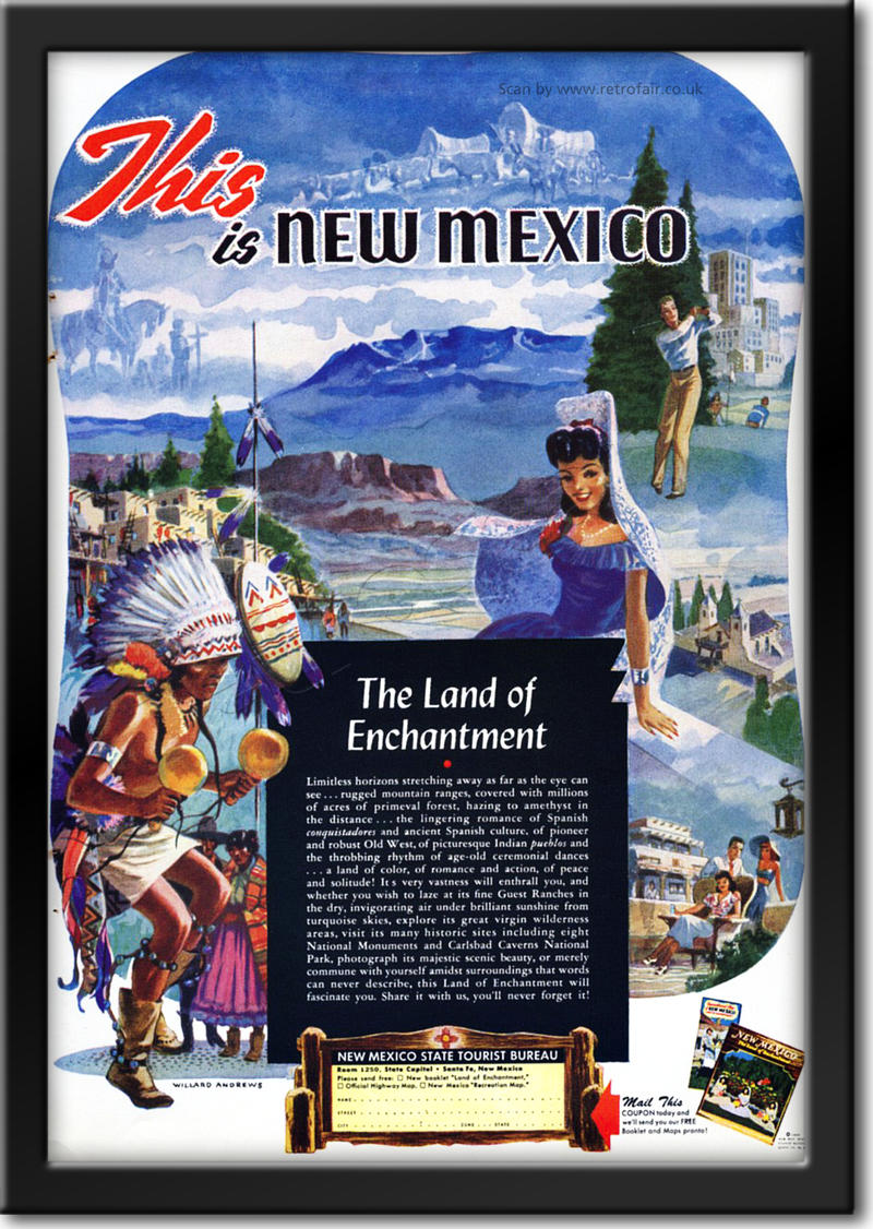 1949 vintage New Mexico Tourism  advert