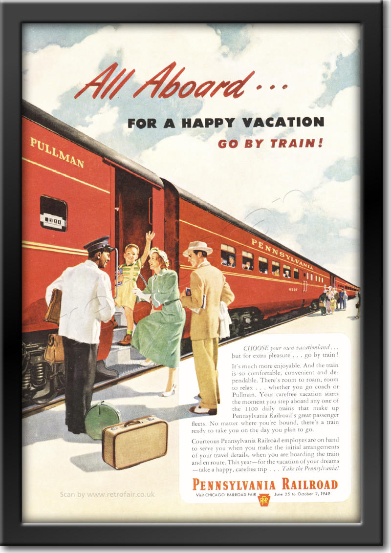 1949 Pennsylvania Railroad  - framed preview retro