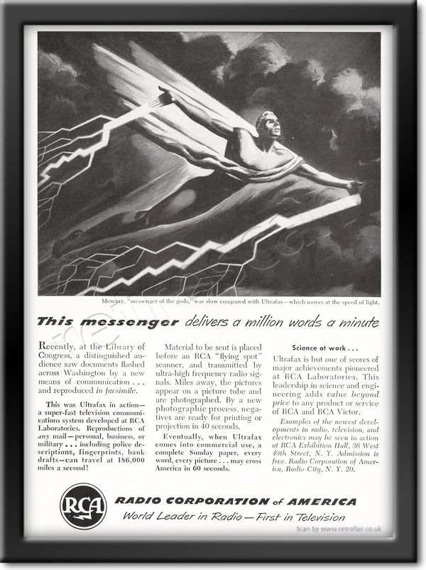 vintage 1949 Radio Corporation of America (RCA)  ad