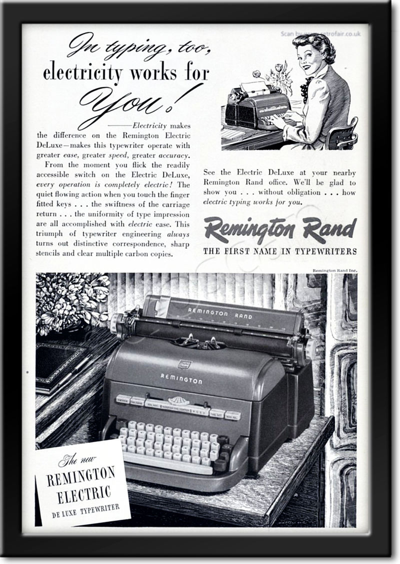 vintage 1949 Remington Rand Typewriter