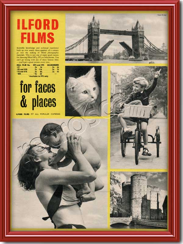 vintage 1953 Ilford Film advert