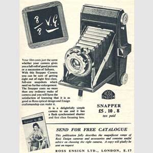 1954 Ross Ensign Snapper Camera - vintage ad