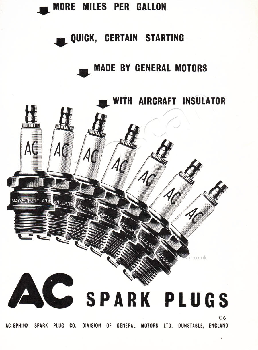 1950 AC Spark Plugs vintage ad
