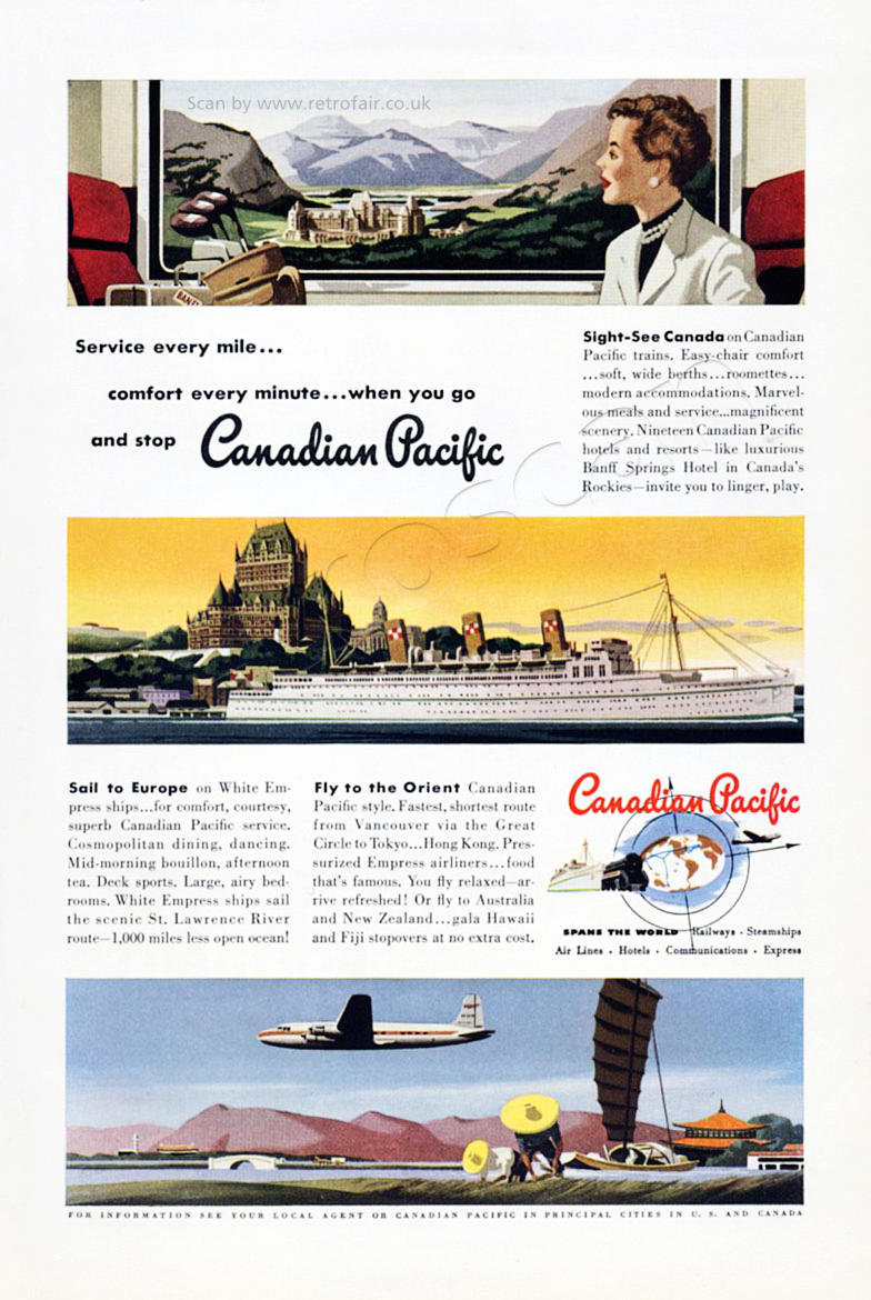 1950 Canadian Pacific vintage ad