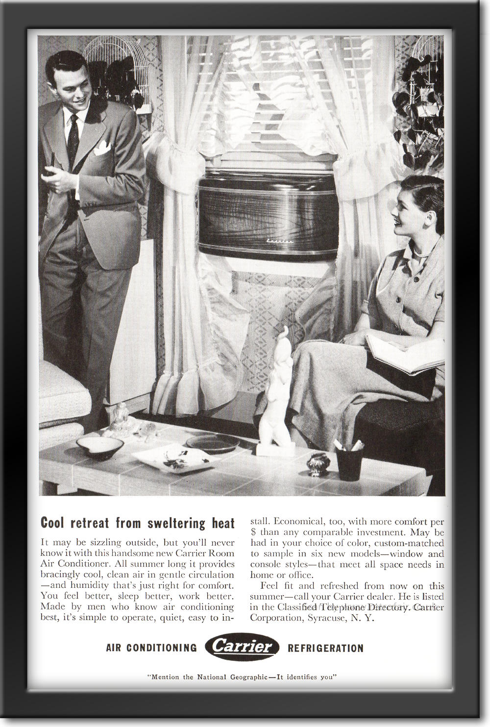 vintage 1950 Carrier Air Conditioning ad