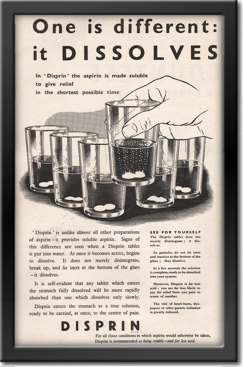vintage 1950 Disprin ad
