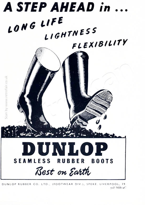 1950 Dunlop Boots vintage ad