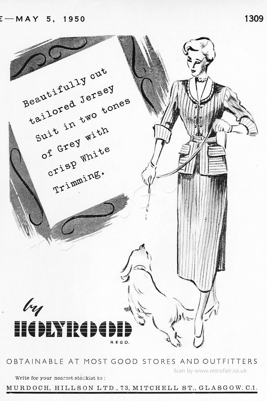 1950 Holyrood Knitwear advert