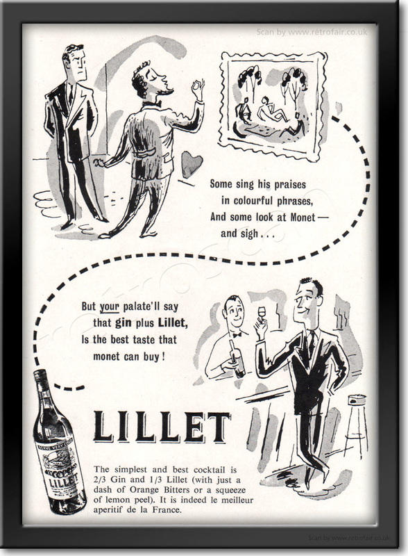 1950 Lillet Vermouth - framed preview vintage ad