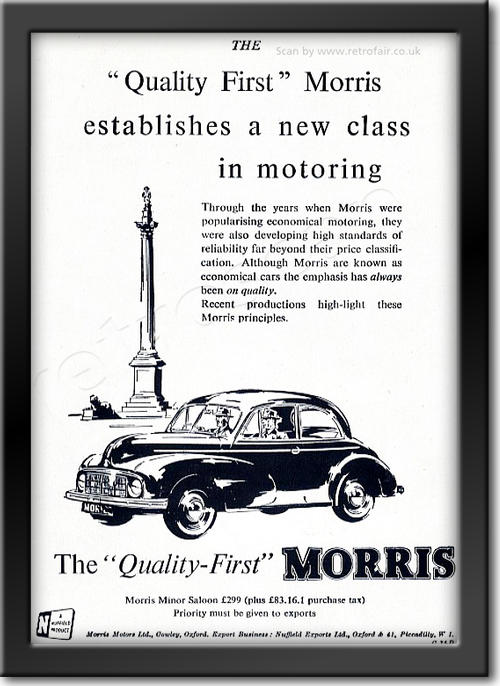 retro 1950 Morris advert