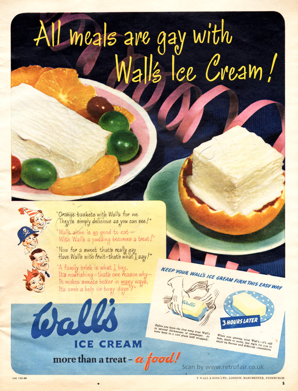 1950 Walls Ice Cream  vintage ad