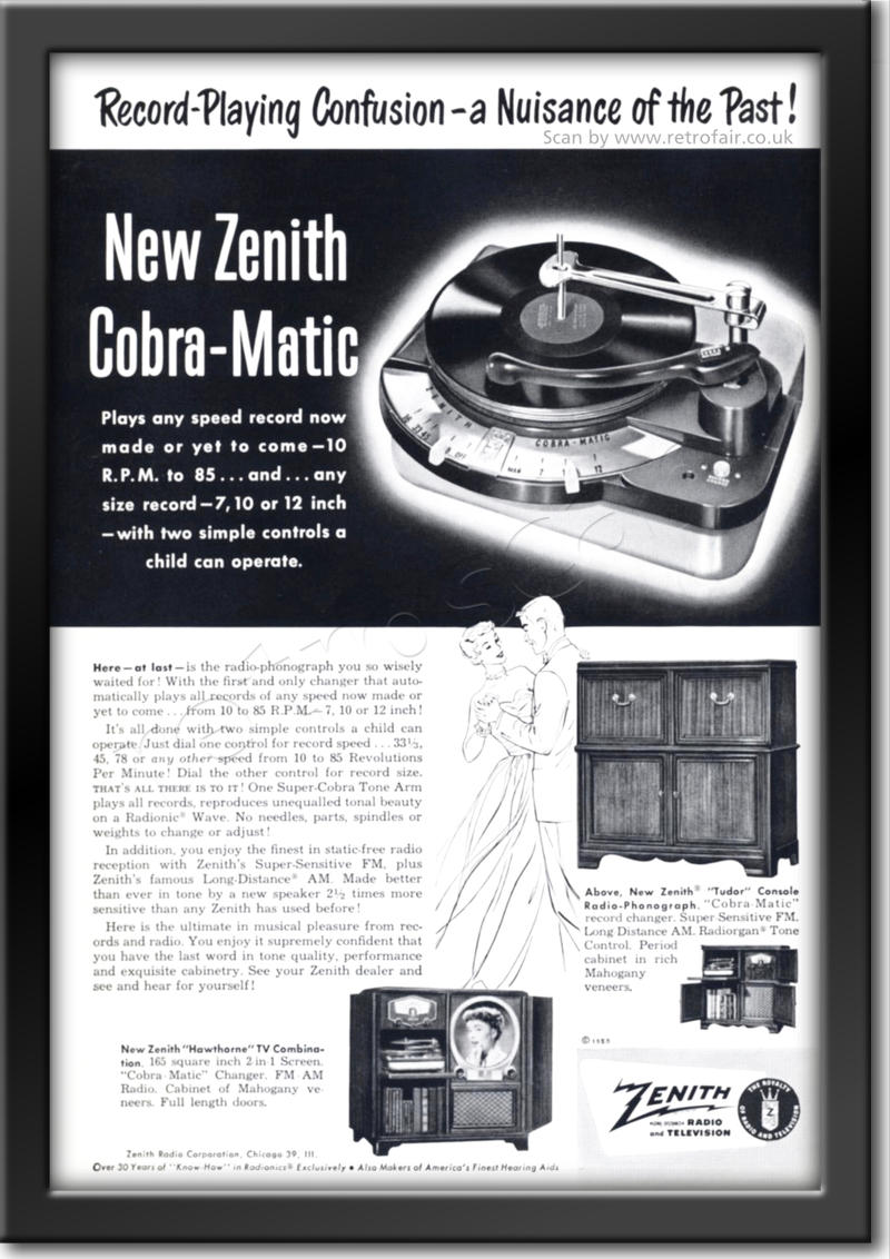 1950 vintage Zenith Cobra - Matic  advert