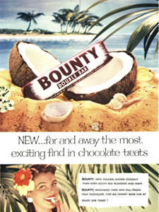 Bounty Bar 'Tropical Island' Vintage Ad