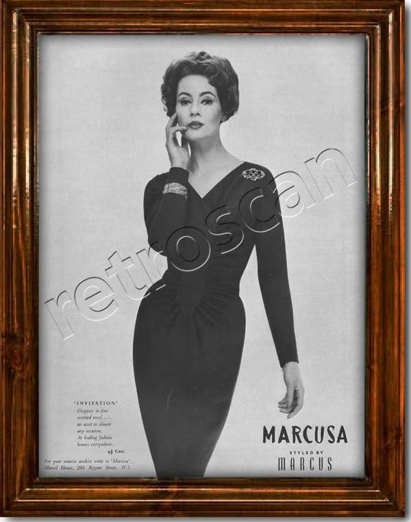 1958 vintage Marcusa Fashion ad