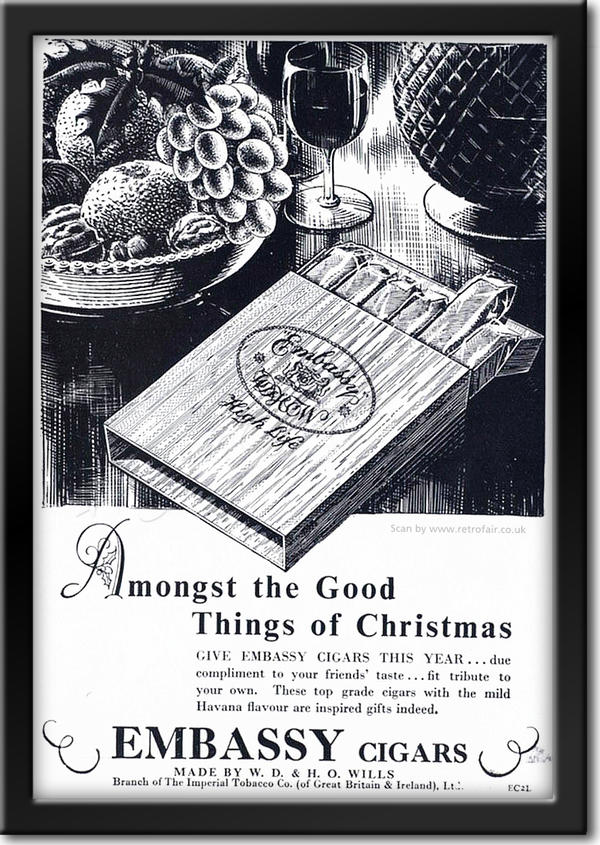 1950 vintage Embassy Cigars advert
