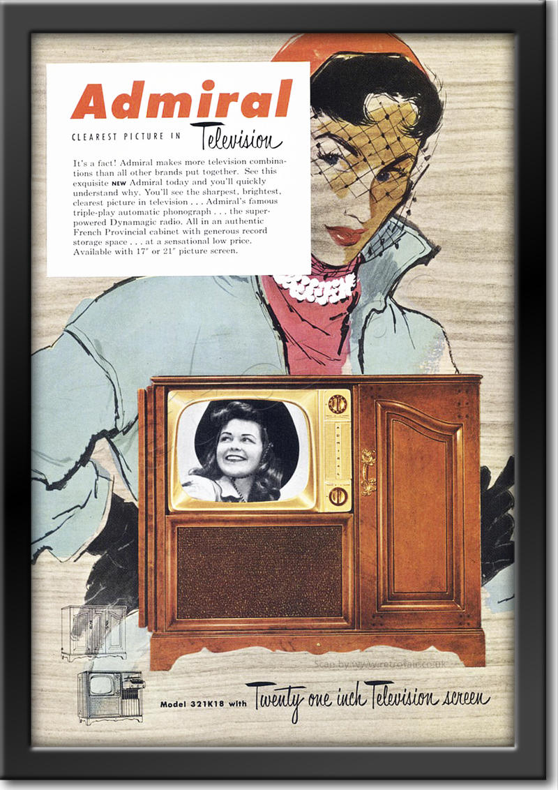1951 vintage Admiral TV advert