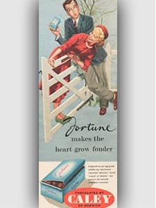 1951 Caley Fortune ​Chocolates - vintage ad