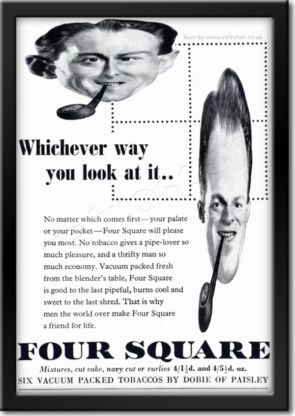 1951 vintage Four Square Tobacco advert