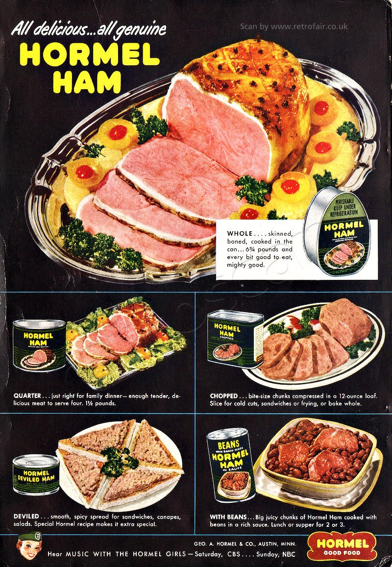 1951 Hormel Ham  vintage ad