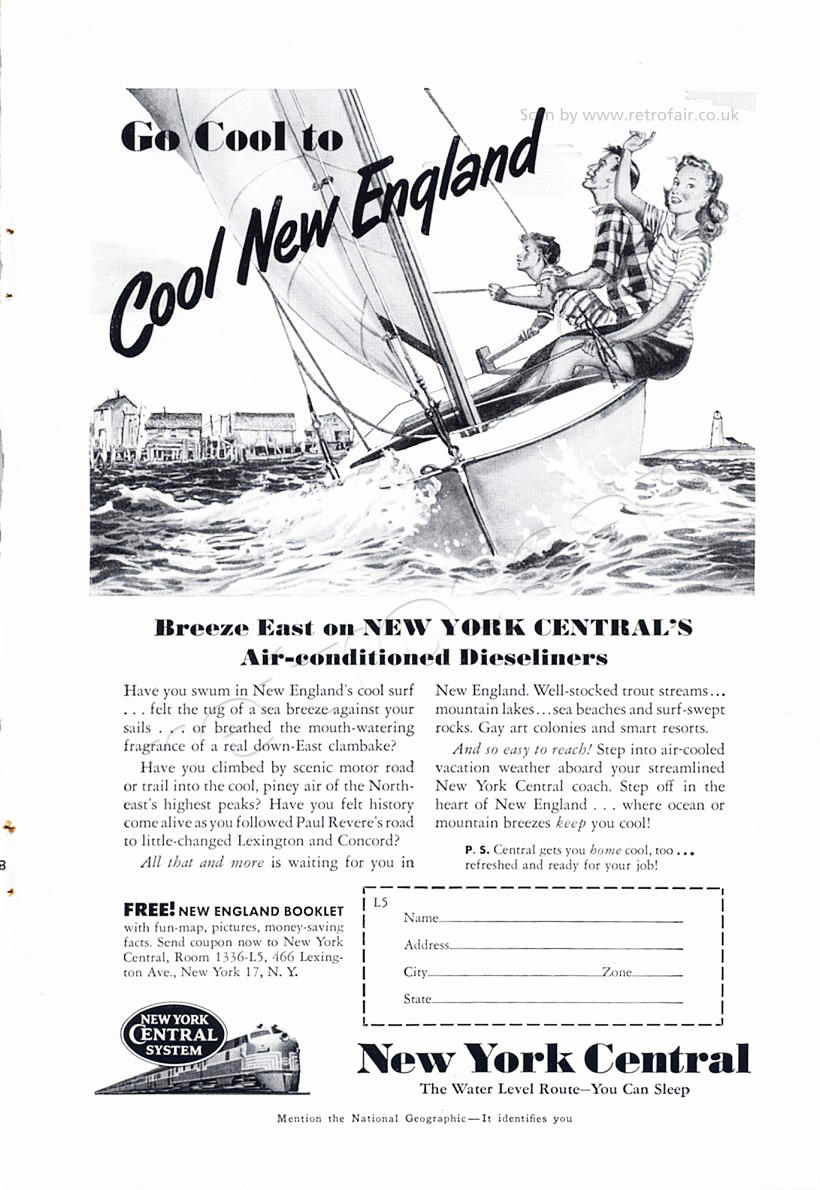 New York Central New England vintage ad