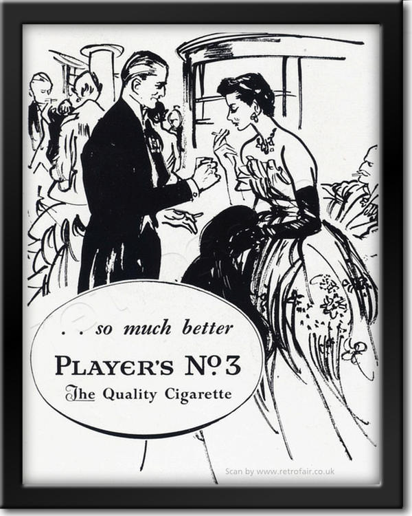 vintage 1951 Player's No. 3 Cigarettes advert