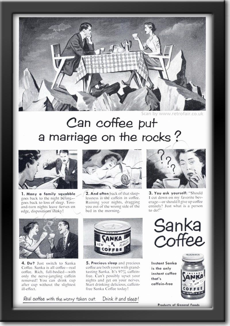 Sanka Caffeine Free Coffee  'Marriage' - framed preview