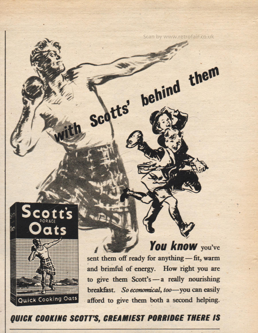 1951 Scott's Porage Oats - vintage magazine ad