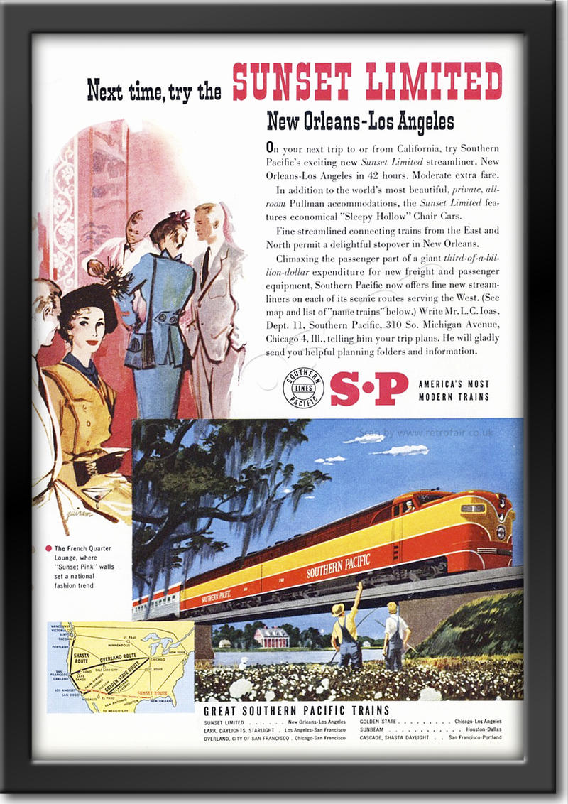 1951 vintage Southern Pacific railroad