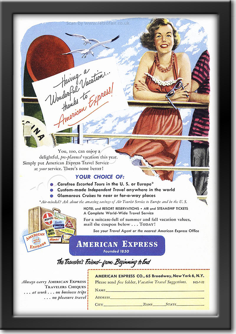 vintage 1952 American Express advert