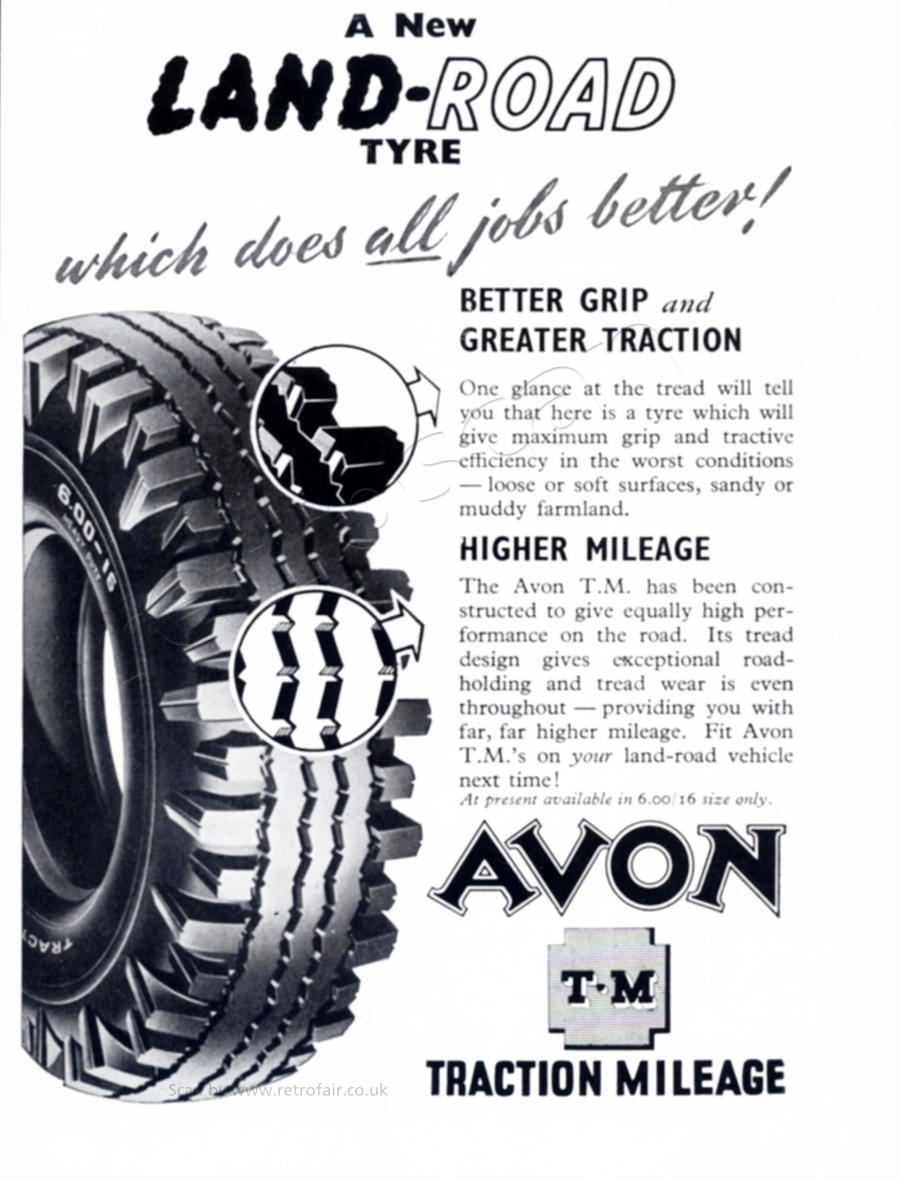 1952 Avon Tyres vintage advert