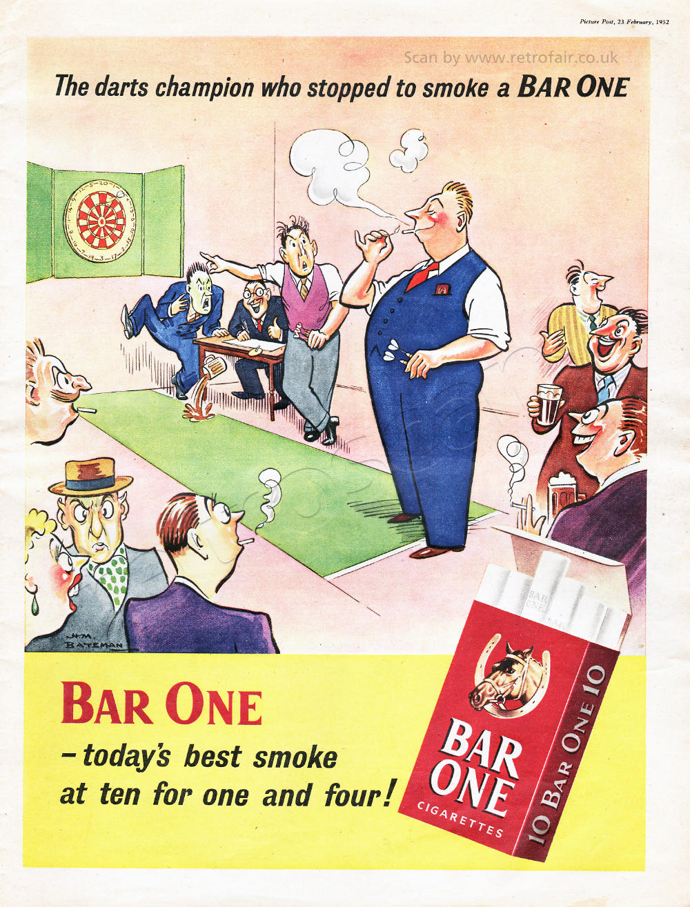 1952 Bar One Cigarettes H M Bateman