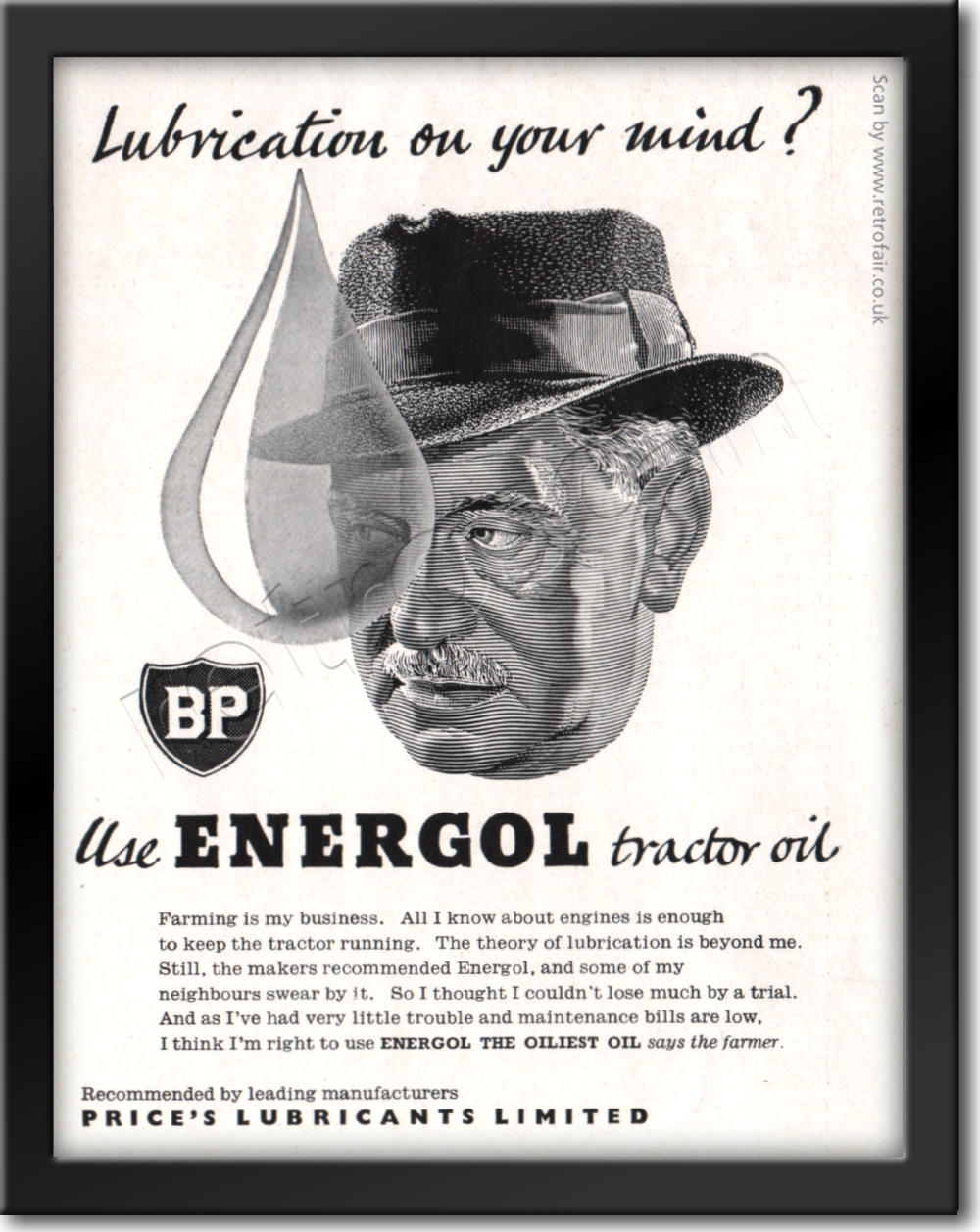 1952 BP Energol - framed preview retro