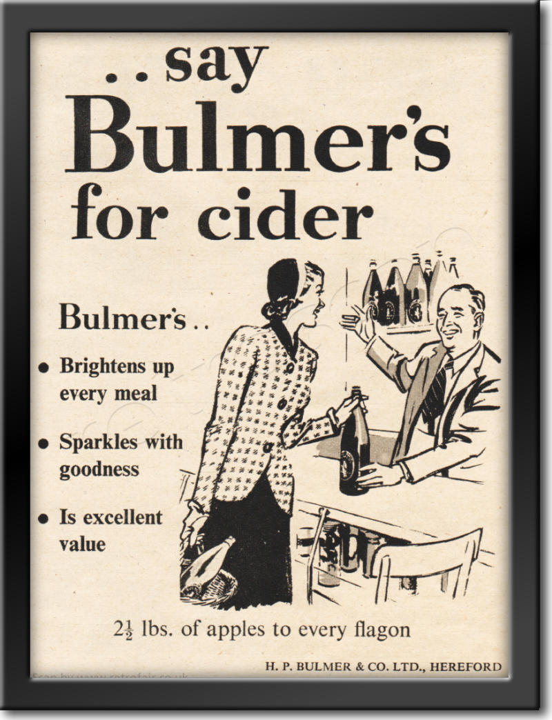 1952 Bulmer's Cider - framed preview vintage ad