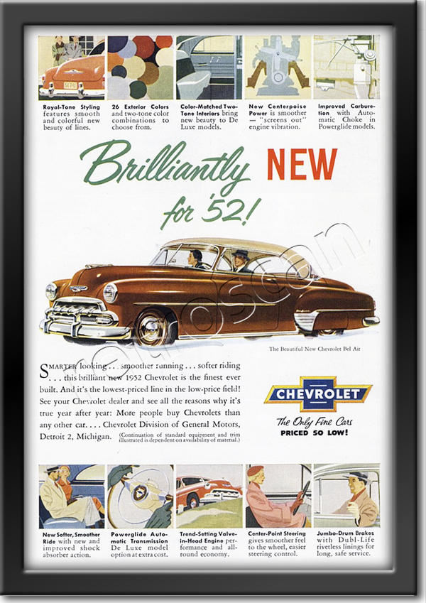 vintage 1952 Chevrolet advert