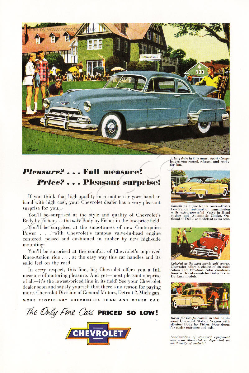 1952 Chevrolet  vintage ad