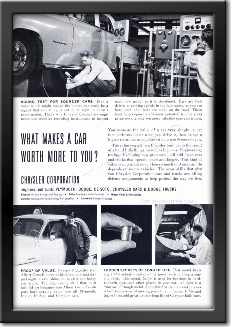 1952 vintage Chrysler ad