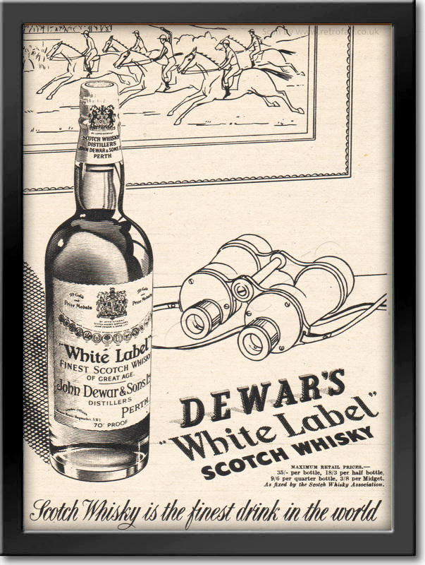 1952 Dewar's White Label Whisky  - framed preview vintage ad
