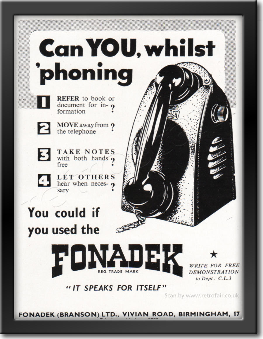 1952 Fonadek - framed preview vintage ad